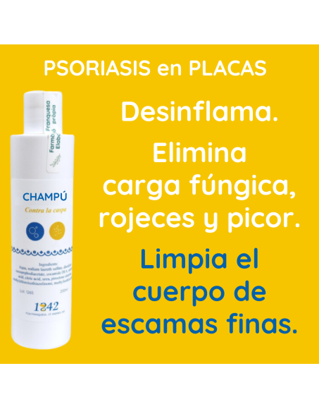 Psoriasis en placas champú contra la Caspa
