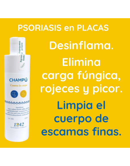 Psoriasis en placas champú contra la Caspa
