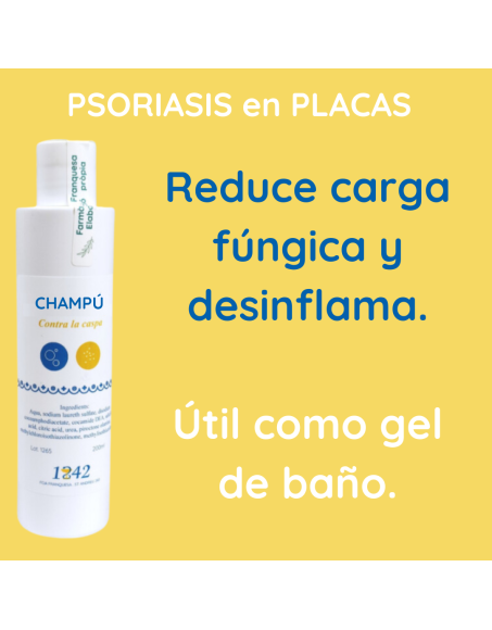 Psoriasis en placas champú contra la Caspa