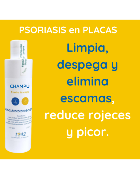 Psoriasis en placas champú contra la Caspa
