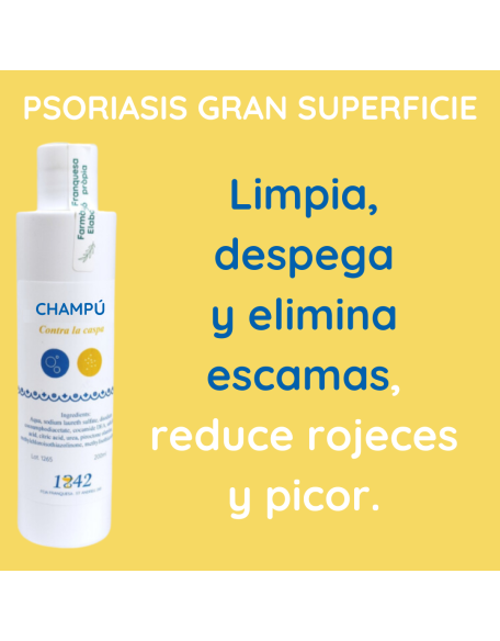 Psoriasis grandes superficies champú caspa