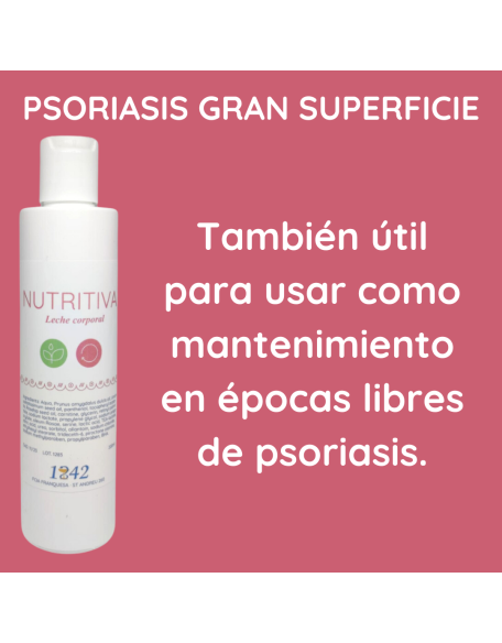 Psoriasis grandes superficies lleche corporal nutritiva