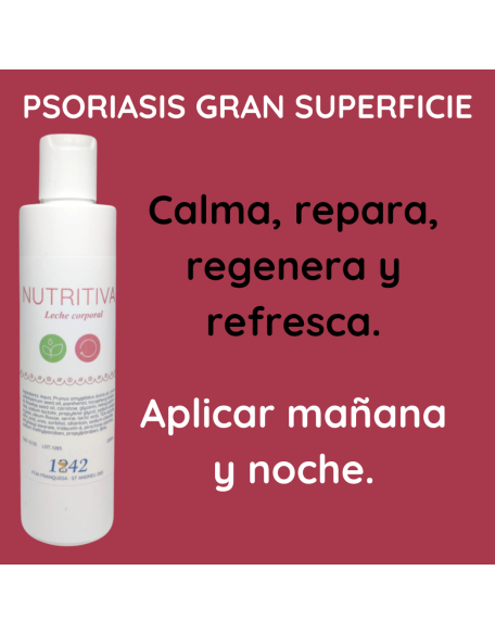 Psoriasis grandes superficies lleche corporal nutritiva