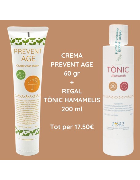 Prevent Age crema cutis mixte - 60ml + (Regal) Tònic Hamamelis - 200ml